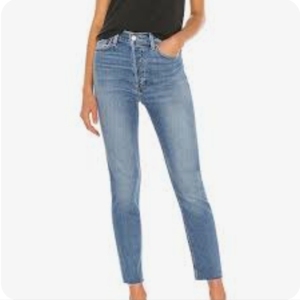 Levis Re/Done High Rise Ankle Crop In Light Wash, Size 24